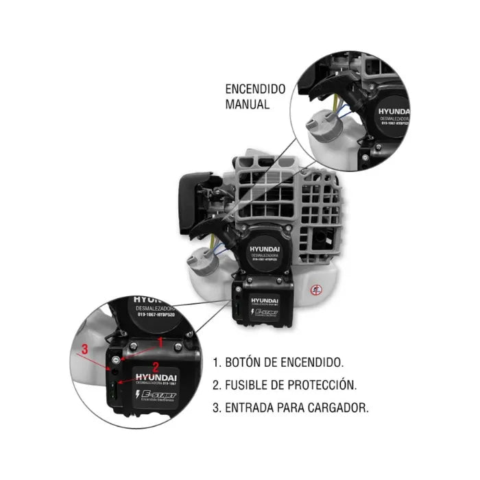 Desmalezadora Hyundai HYBP Motor52 cc (Arranque Electrico)