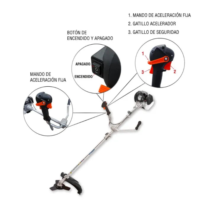 Desmalezadora Hyundai HYBP Motor52 cc (Arranque Electrico)