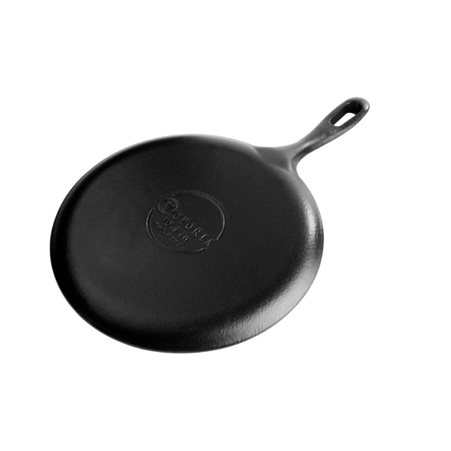 Plancha Comal Hierro Fundido Curado Redonda 26cm Victoria