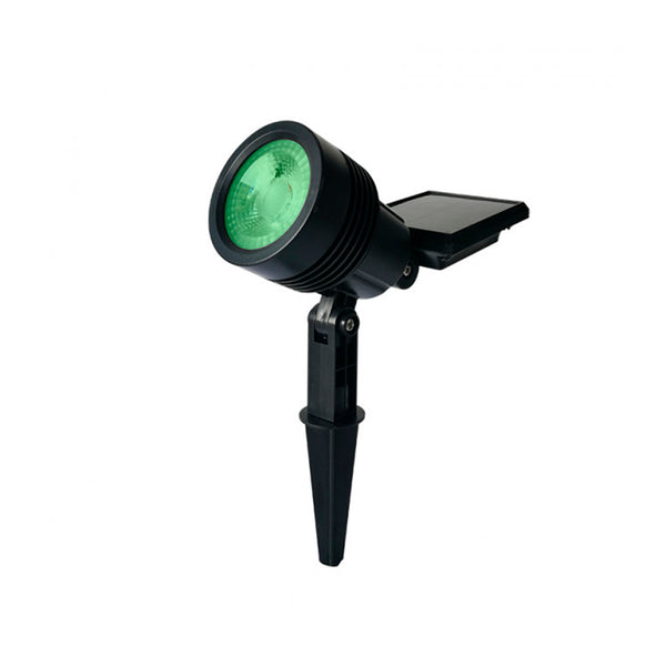 Pincho Solar Decorativo Tipo Spot Led Negro Luz Verde 20 LM