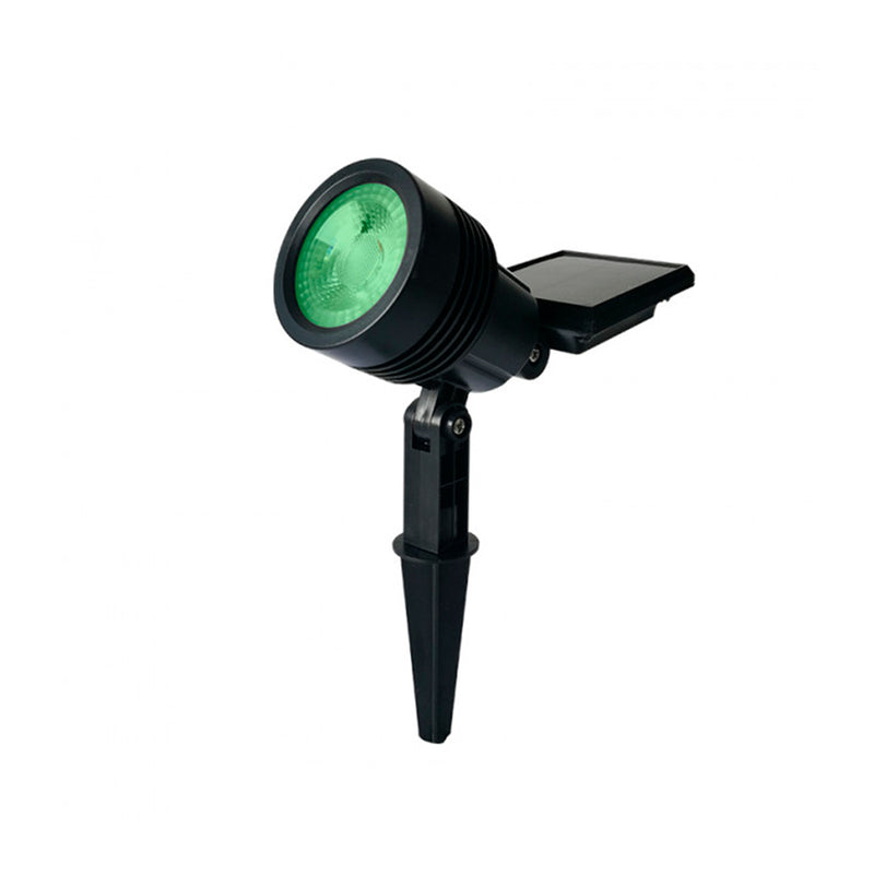 Pincho Solar Decorativo Tipo Spot Led Negro Luz Verde 20 LM