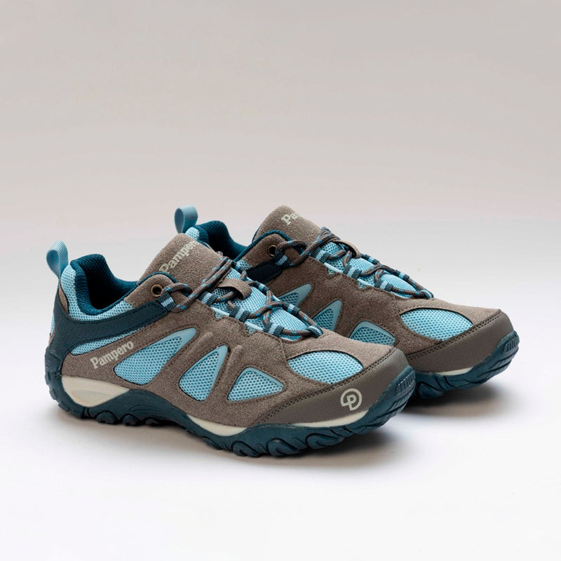 Zapato Pampero Sandy Gris/Turquesa
