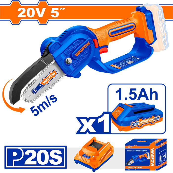 Mini Motosierra a Bateria 5" 20V C/1 Bat. Wadfow