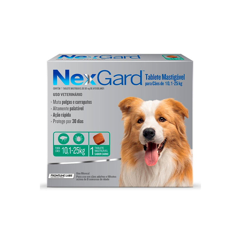 Tableta Masticable NexGard 10 a 25 KG (1 Comprimido)