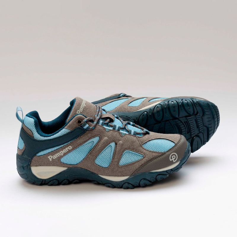 Zapato Pampero Sandy Gris/Turquesa