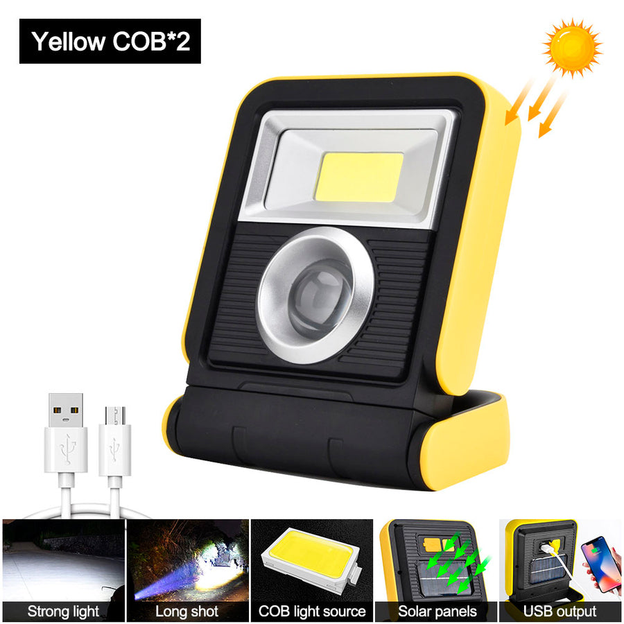 Foco de Trabajo Largo Alcance Recargable con Panel Solar