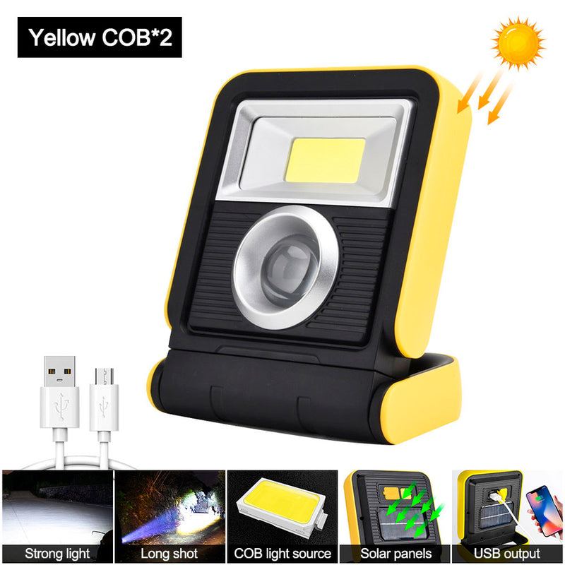Foco de Trabajo Largo Alcance Recargable con Panel Solar
